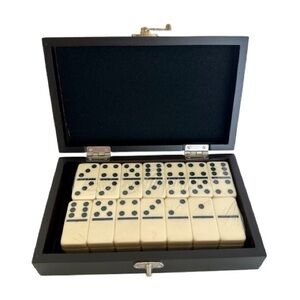 Ambassador Deluxe Dominoes HG005B Wood Case 28 Double Six Tiles Game Night